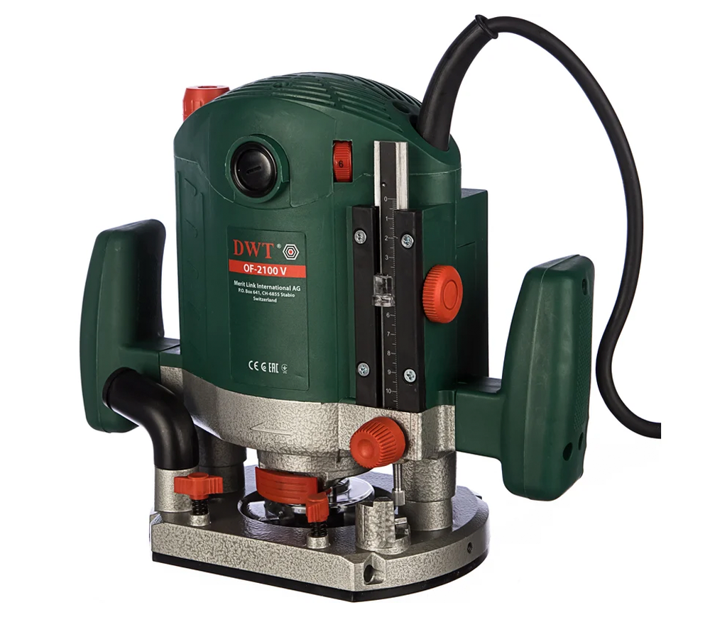 Mașină de frezat verticală DWT OF-2100 V, 2100 W – pentru lemn și MDF