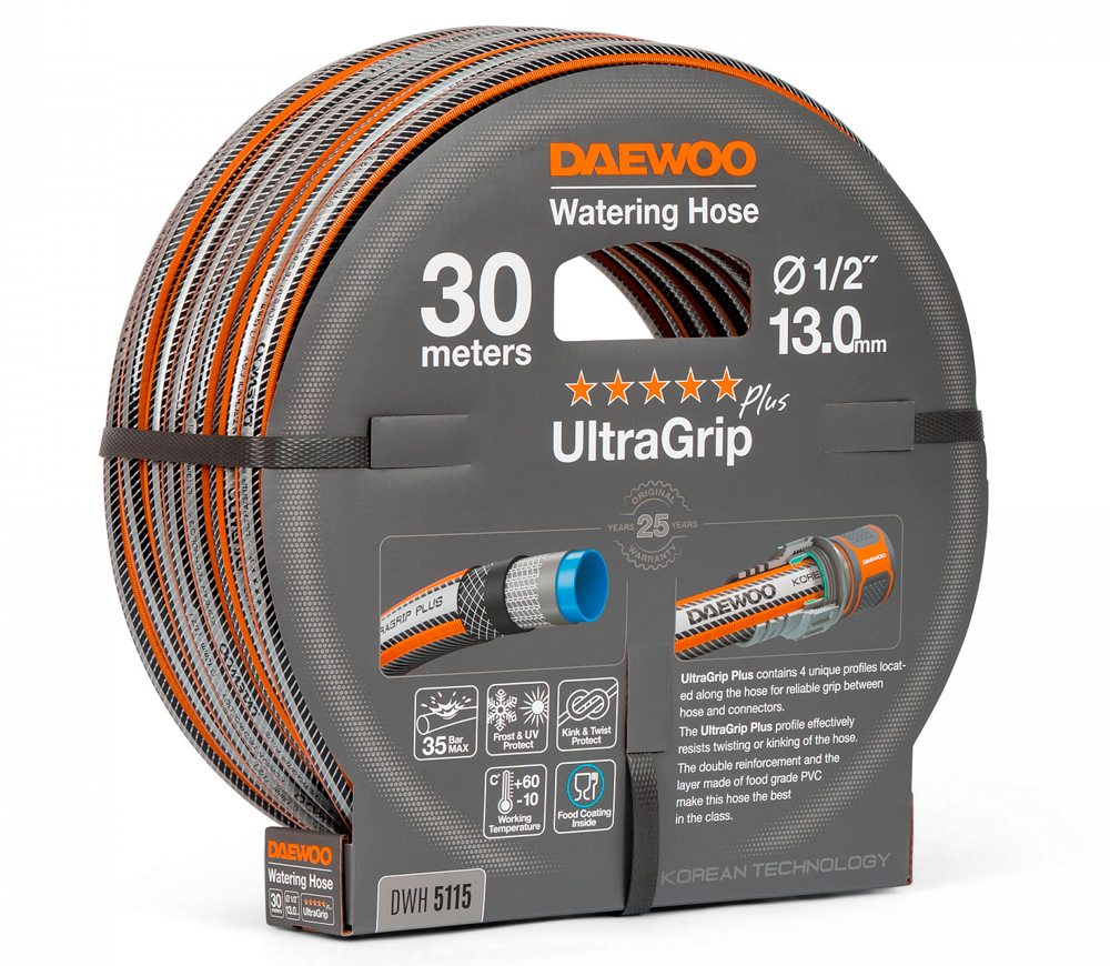 Furtun armat pentru grădină DAEWOO UltraGrip Plus DWH 5115, 30 m, 13 mm (1/2")