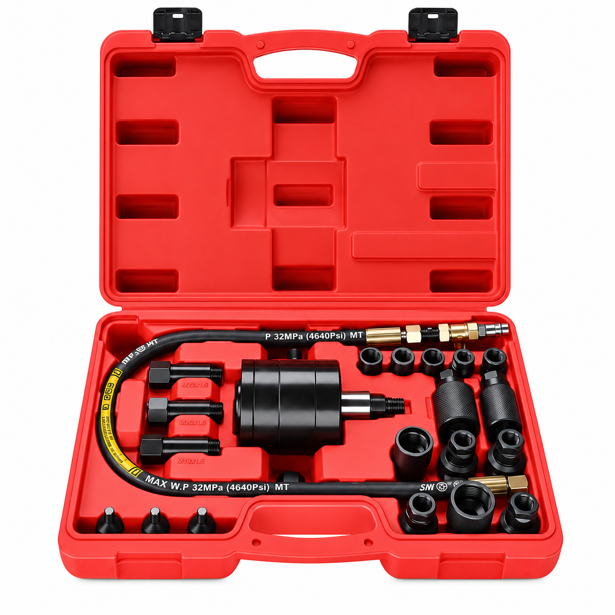 Extractor pneumatic pentru injectoare Kraft&Dele KD12533, 21 piese, 5–8 bar