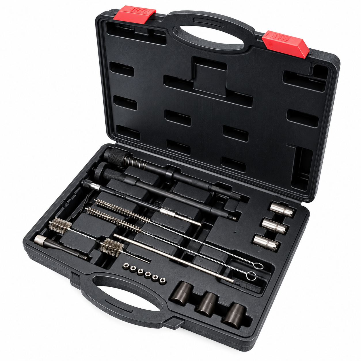 Set recondiționare scaune injectoare Common Rail YATO YT-17627, 21 piese, freze și bucșe de centrare