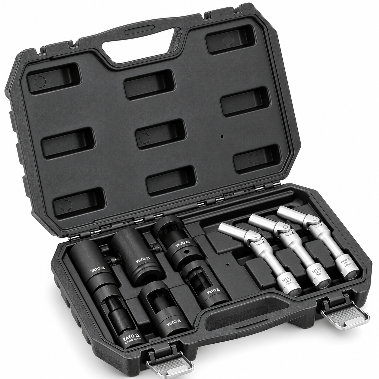 Set tubulare pentru injectoare și bujii incandescente YATO YT-05349, 9 piese, 1/2" și 3/8"