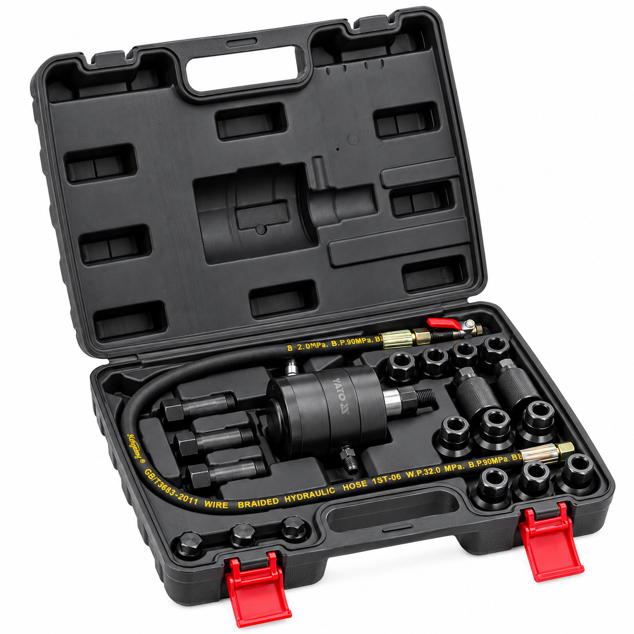 Extractor pneumatic pentru injectoare YATO YT-05335, 21 piese, 0,5–0,8 MPa