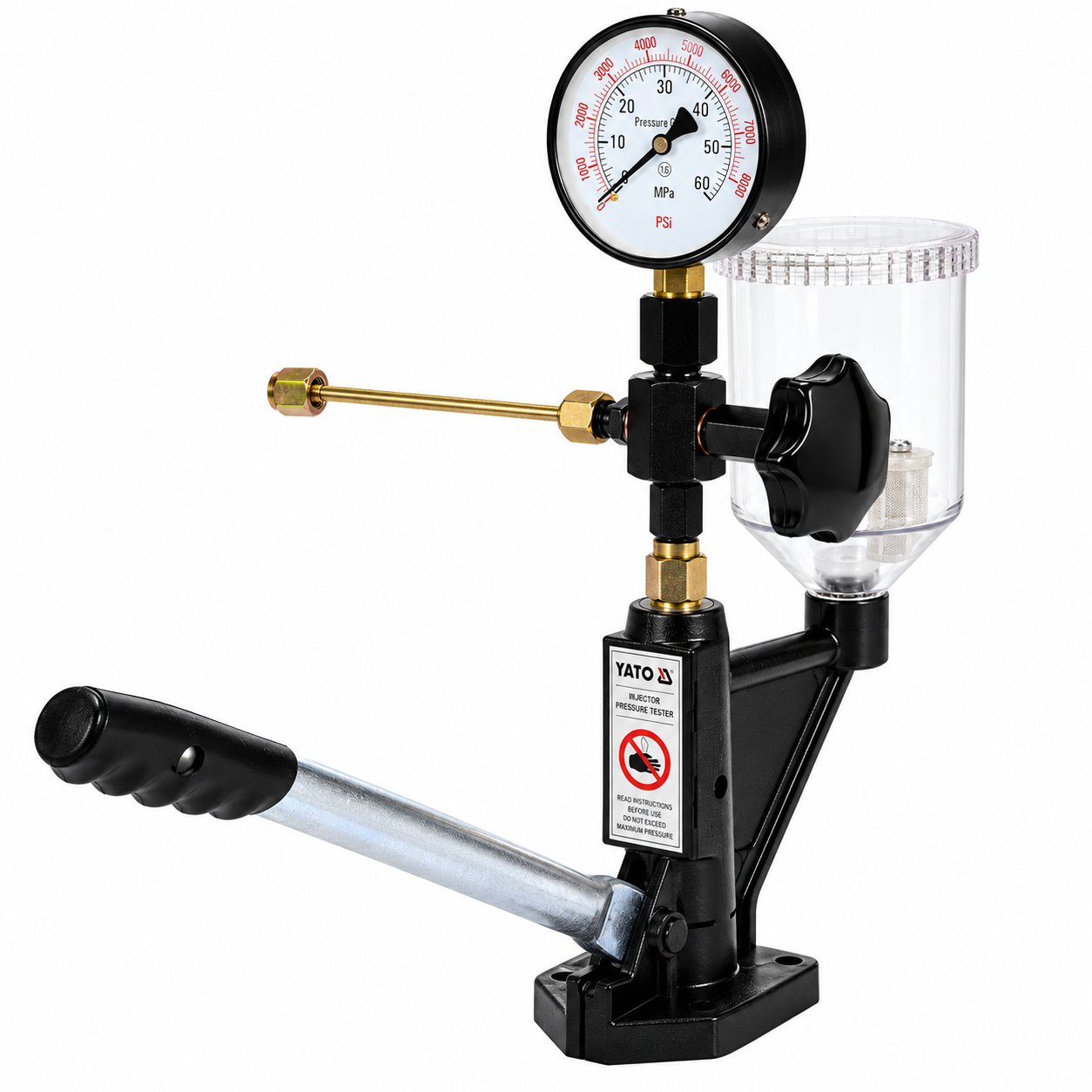 Tester mecanic pentru injectoare diesel YATO YT-72963, 0–600 bar, rezervor 600 ml