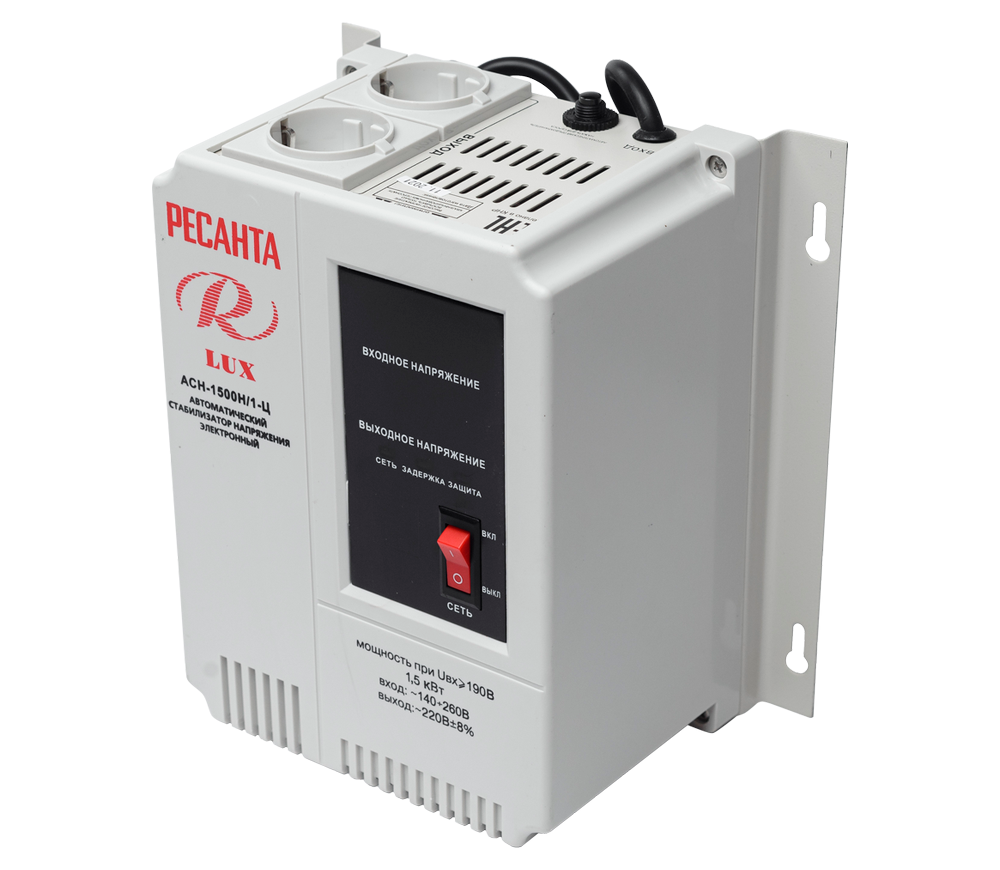 Stabilizator de tensiune RESANTA ACH-1500 Н/1-Ц, 1,5 kW, releu, 140–260 V