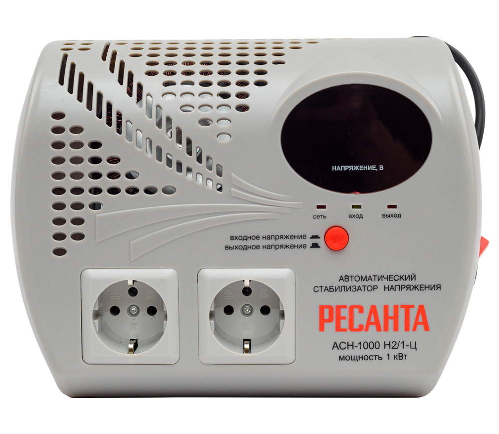 Stabilizator de tensiune RESANTA ACH-1000 H2/1-Ц, 1 kW, releu, 140–260 V