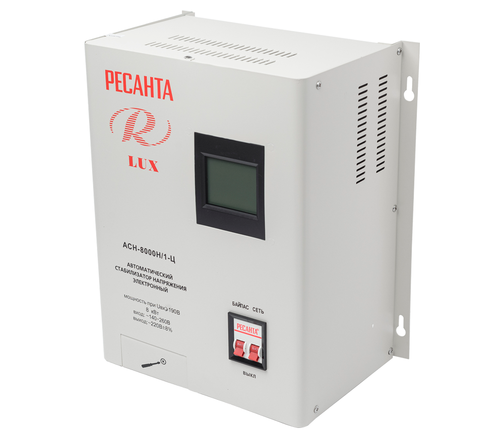 Stabilizator de tensiune RESANTA ACH-8000 Н/1-Ц, 8 kW, releu, 140–260 V