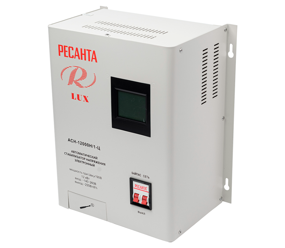 Stabilizator de tensiune RESANTA АСН-12000Н/1-Ц, 12 kW, releu, 140–260 V