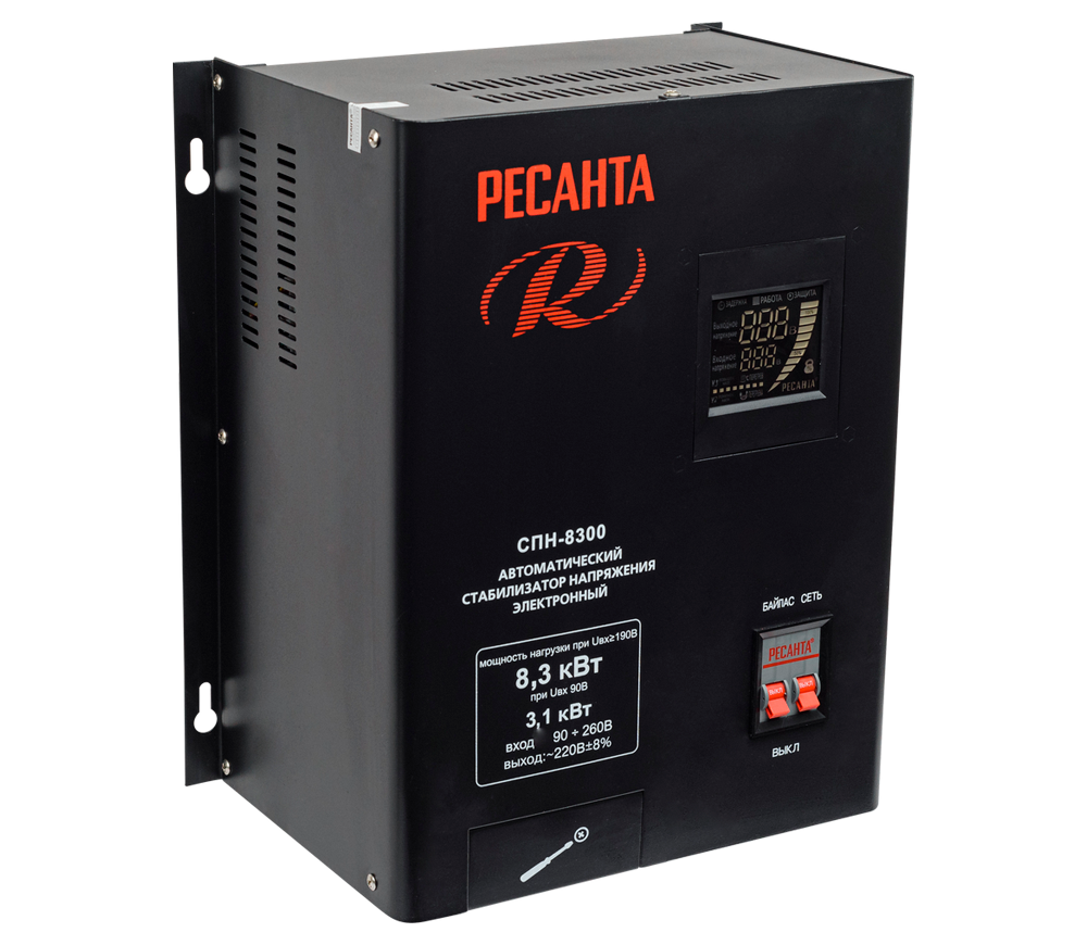 Stabilizator de tensiune RESANTA СПН-8300/1-Ц, 8,3 kW, releu, 90–260 V
