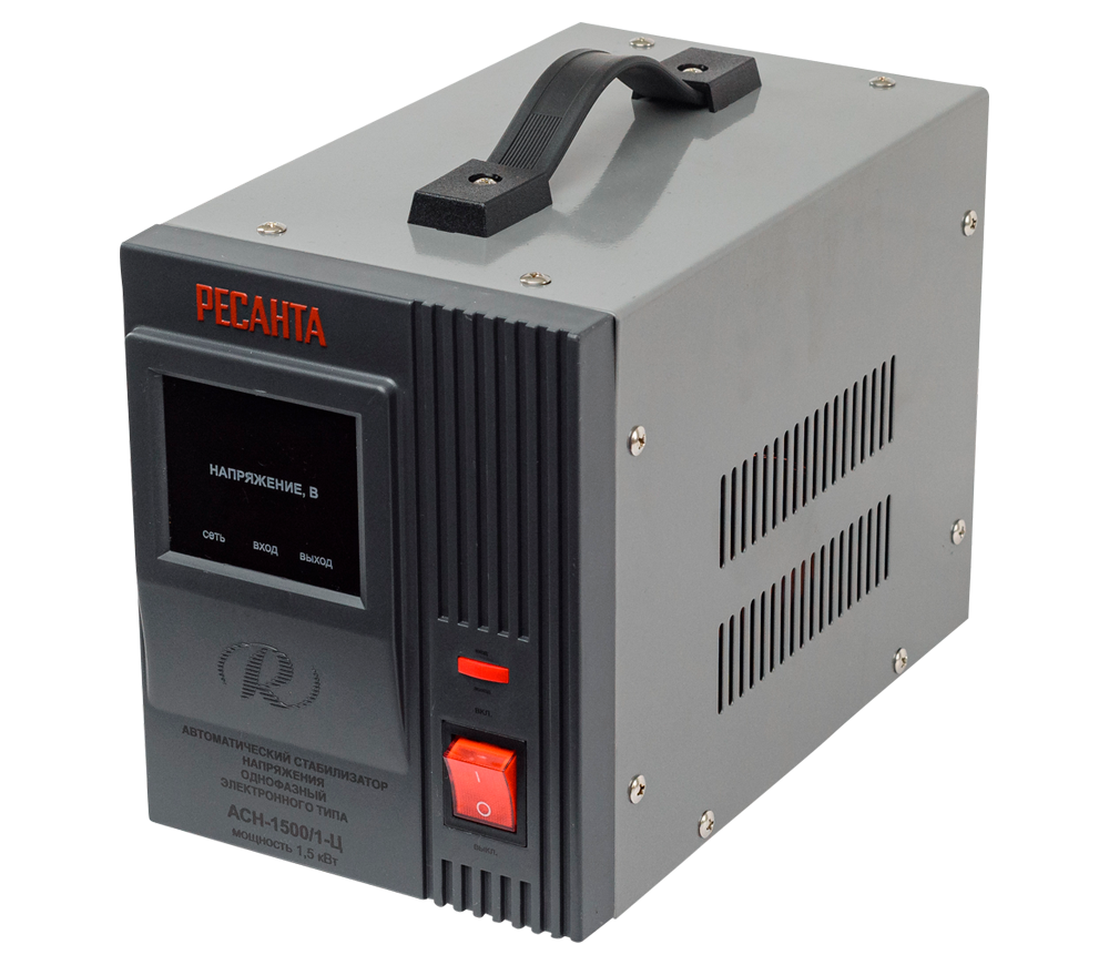 Stabilizator de tensiune RESANTA ACH-1500/1-Ц, 1,5 kW, releu, 140–260 V