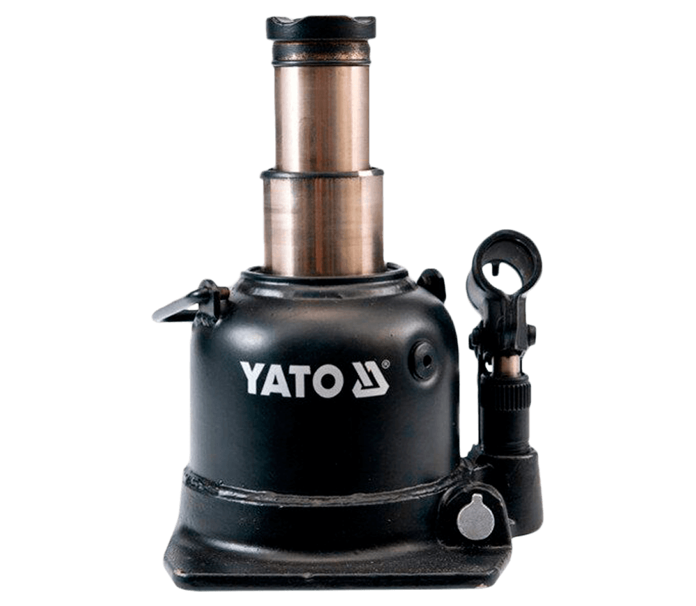 Cric hidraulic tip butelie YATO YT-1713, 10 t, două trepte, profil jos