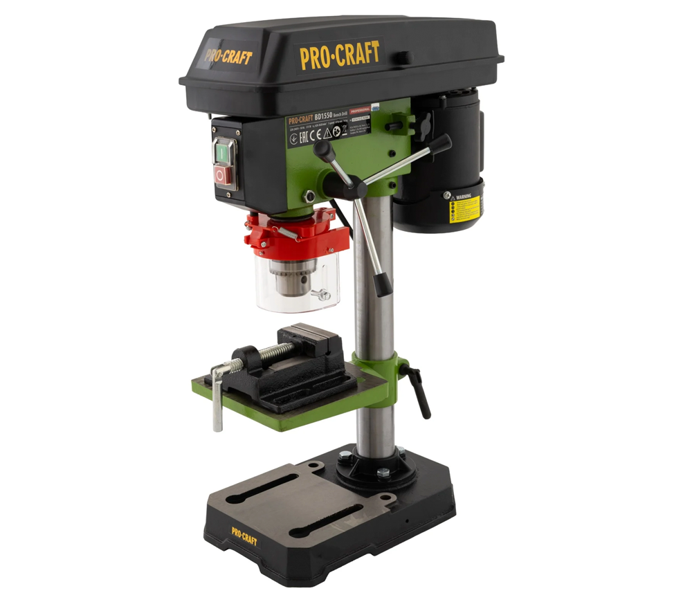 Mașină de găurit cu coloană ProCraft BD1550, 375 W, 5 viteze, mandrină 16 mm
