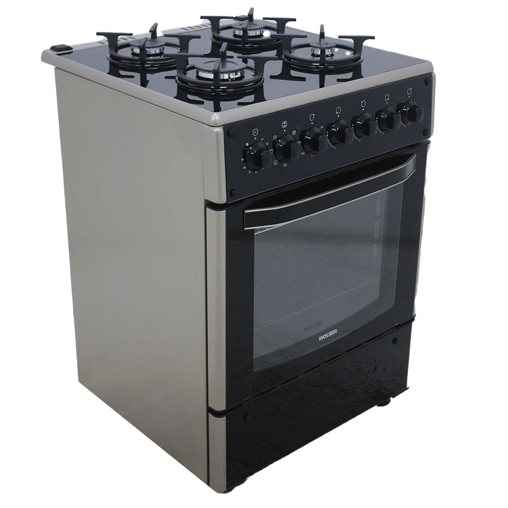 Aragaz Wolser WL 60604 SGE Turbo FFD – aragaz combinat gaz + electric, Negru / Inox
